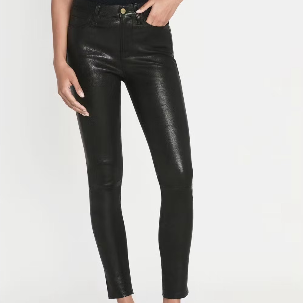 Frame Le High Skinny 27 black Lamb leather skinny pants EUC